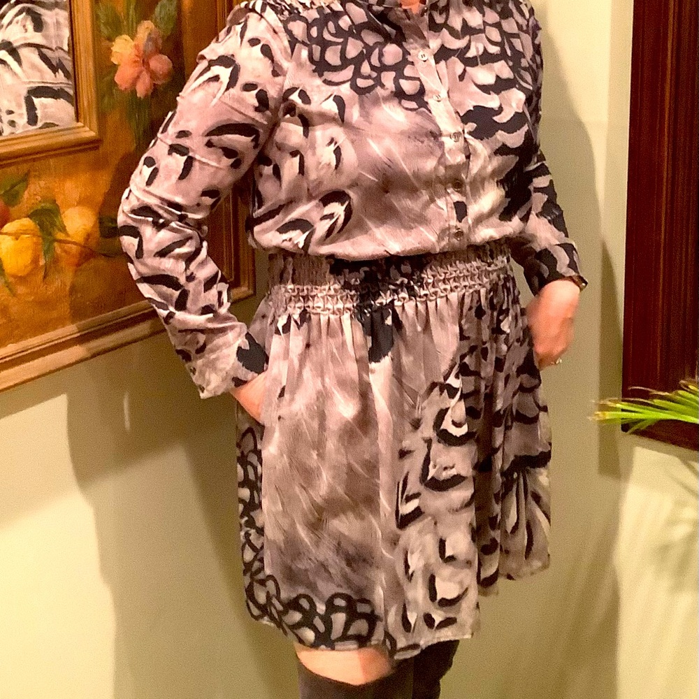 Jessica Simpson smocked waist animal print dress size 14